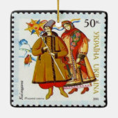 Nationale kleding van Oekraïne ~ Kerststempel ~ Keramisch Ornament (Achterkant)