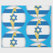 Nationale kleuren van Israël Cadeaupapier (Vlak)