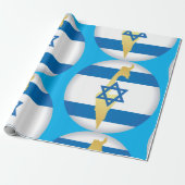 Nationale kleuren van Israël Cadeaupapier (Uitgerold)