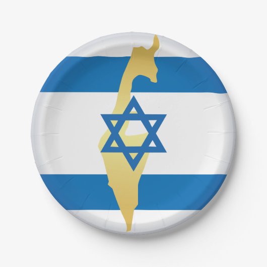 Nationale kleuren van Israël Papieren Bordje (Voorkant)
