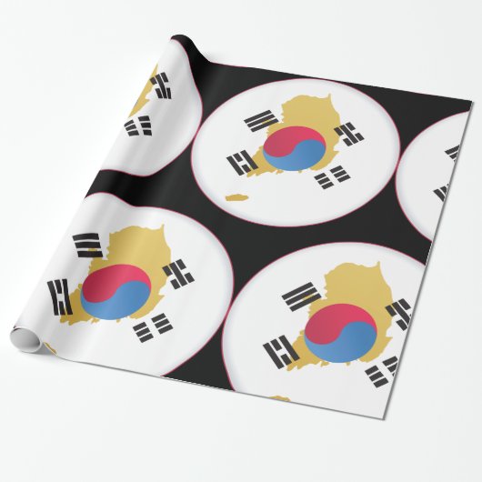 Nationale kleuren van Zuid-Korea Cadeaupapier (Uitgerold)