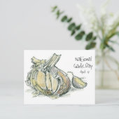 Nationale Knoflook Dag 19 april Kruiden Koken Voed Briefkaart (Staand voorkant)