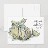 Nationale Knoflook Dag 19 april Kruiden Koken Voed Briefkaart (Voorkant / Achterkant)