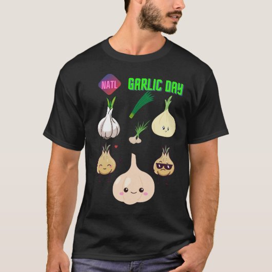 Nationale knoflookdag viering t-shirt (Voorkant)