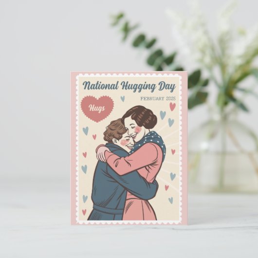  nationale knuffeldag feestdagenkaart (Staand voorkant)