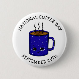 Nationale koffiedag 29 september | Funny Holiday Ronde Button 5,7 Cm