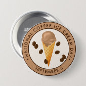 Nationale Koffieijsdag Ronde Button 7,6 Cm (Voorkant /achterkant)