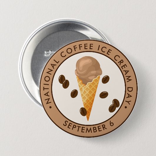 Nationale Koffieijsdag Ronde Button 7,6 Cm (Voorkant /achterkant)