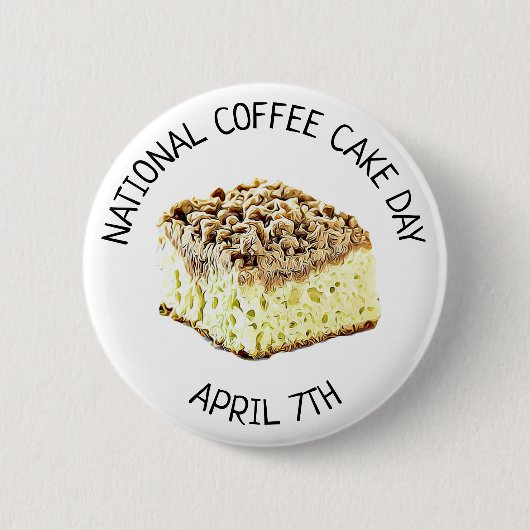 Nationale koffiekake Dag 7 april Button feestdag (Voorkant)