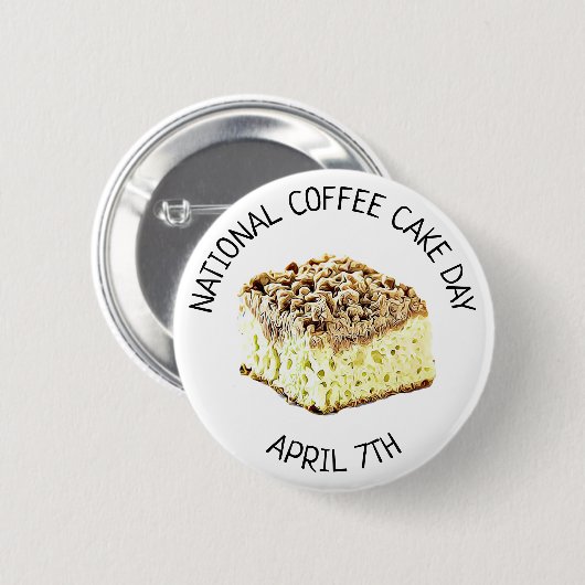 Nationale koffiekake Dag 7 april Button feestdag (Voorkant /achterkant)