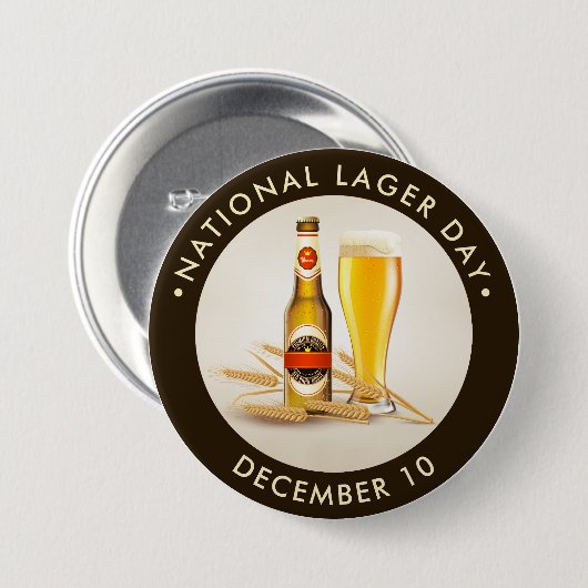 Nationale Lager Dag, bier Ronde Button 7,6 Cm (Voorkant /achterkant)