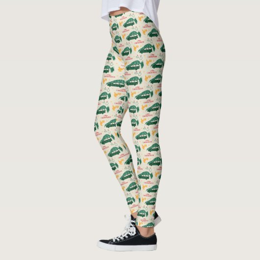 Nationale Lampoon kerstboom op auto patroon Leggings (Links)