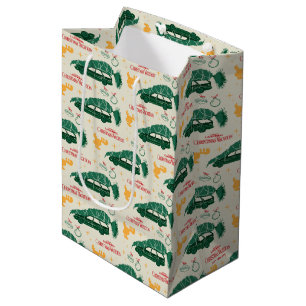 Nationale Lampoon kerstboom op auto patroon Medium Cadeauzakje