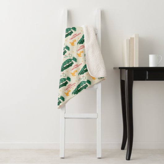 Nationale Lampoon kerstboom op auto patroon Sherpa Deken (In situ)