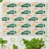 Nationale Lampoon kerstboom op auto patroon Theedoek (Gevouwen)