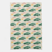 Nationale Lampoon kerstboom op auto patroon Theedoek (Verticaal)