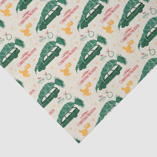 Nationale Lampoon kerstboom op auto patroon Tissuepapier (Detail)