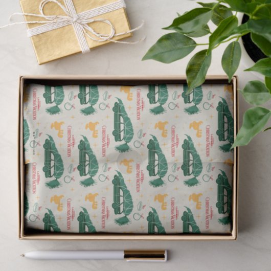 Nationale Lampoon kerstboom op auto patroon Tissuepapier (Geschenk)