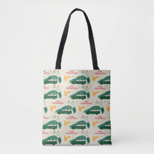 Nationale Lampoon kerstboom op auto patroon Tote Bag
