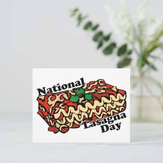 Nationale Lasagna Dag Briefkaart (Staand voorkant)
