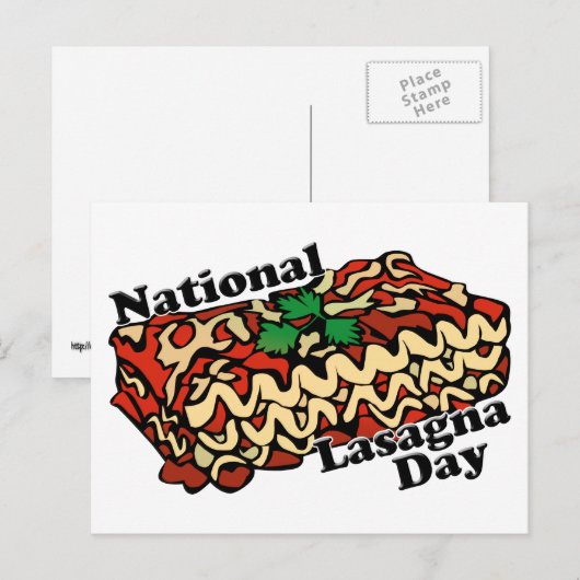 Nationale Lasagna Dag Briefkaart (Voorkant / Achterkant)