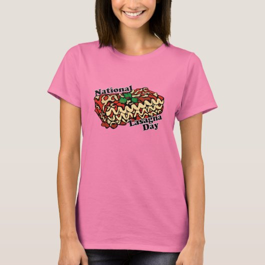 Nationale Lasagna Dag T-shirt (Voorkant)