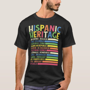 Nationale Latino Landen Hispanic Heritage Maand T-shirt