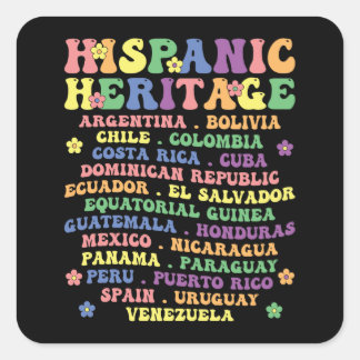 Nationale Latino Landen Hispanic Heritage Maand Vierkante Sticker