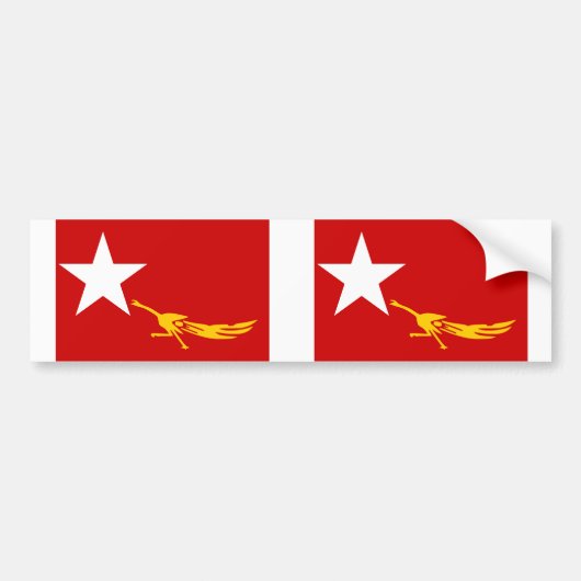 Nationale Liga voor Democratie, vlag Myanmar Bumpersticker (Voorkant)