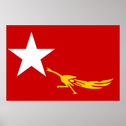 Nationale Liga voor Democratie, vlag Myanmar Poster (Voorkant)