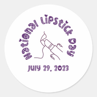 Nationale Lipstick Dag 29 juli 2023 Ronde Sticker