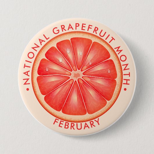 Nationale maand pompelmoes ronde button 7,6 cm (Voorkant)