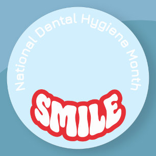 Nationale maand van de mondhygiëne ronde sticker