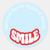 Nationale maand van de mondhygiëne ronde sticker (Voorkant)
