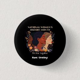 Nationale maand van de vrouwengeschiedenis ronde button 3,2 cm