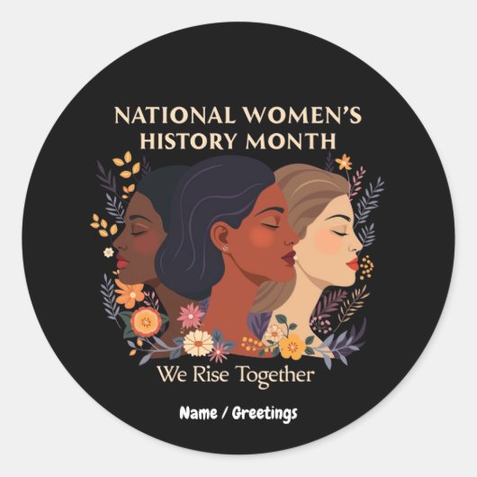 Nationale maand van de vrouwengeschiedenis ronde sticker (Voorkant)
