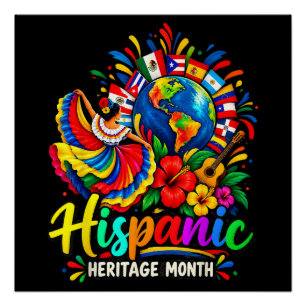 Nationale maand van het hispanitische erfgoed alle perfect poster