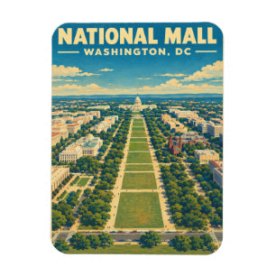 Nationale Mall Washington DC Vintage Reisgeschenke Magneet
