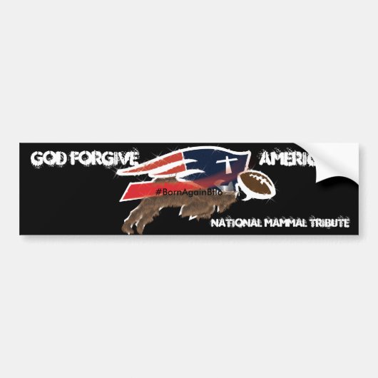 NATIONALE MAMMAAL TRIBUTE. GOD FORGIVE AMERICA ver Bumpersticker (Voorkant)