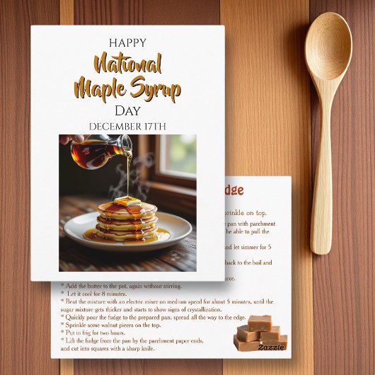 Nationale Maple Syrup Dag - 17 december Briefkaart