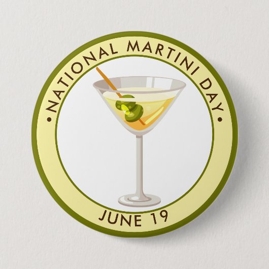 Nationale Martini Dag Ronde Button 7,6 Cm (Voorkant)