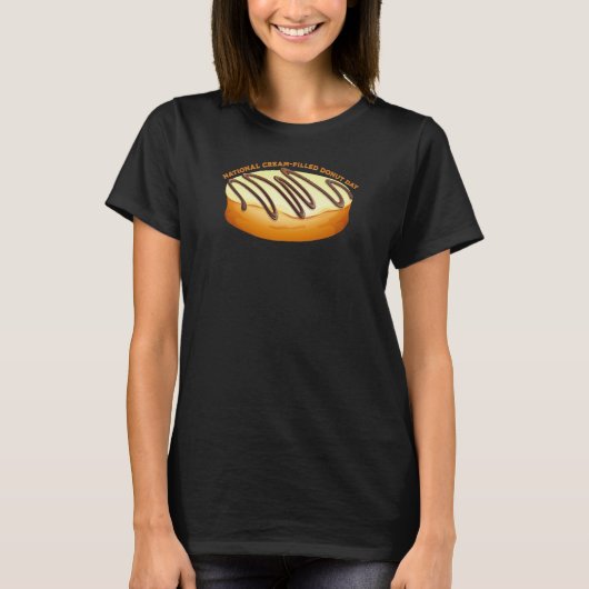 Nationale met crème gevulde donut dag t-shirt (Voorkant)