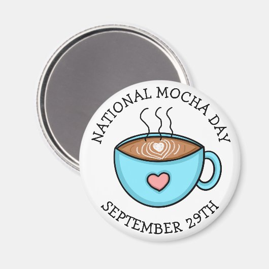 Nationale Mocha Dag 29 september | Funny Holiday Magneet (Voorkant / Achterkant)