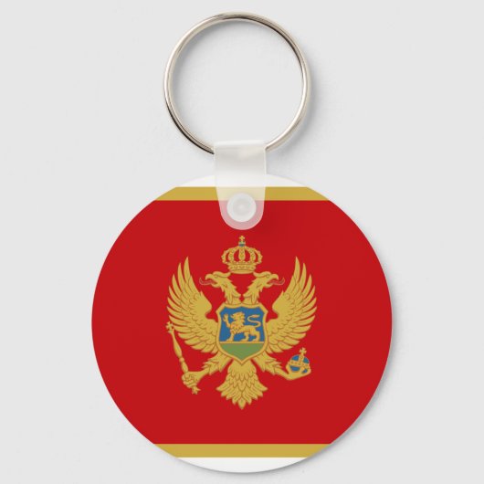 Nationale Montenegro-wereldvlag Sleutelhanger (Voorkant)