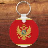 Nationale Montenegro-wereldvlag Sleutelhanger (Voorkant)