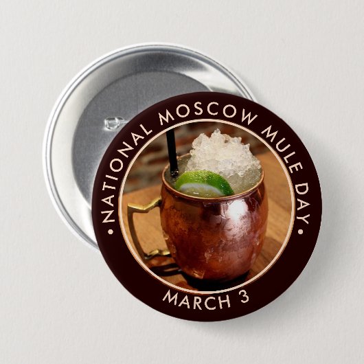 Nationale Moskouse Mule Dag Ronde Button 7,6 Cm (Voorkant /achterkant)