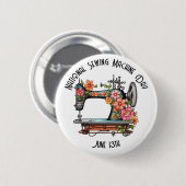 Nationale Naaimachinedag Douane Ronde Button 5,7 Cm (Voorkant /achterkant)