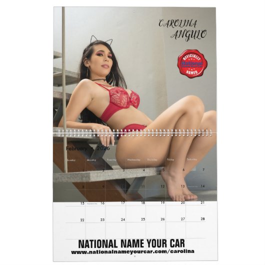 Nationale naam Uw auto Carolina Angulo Kalender (Feb 2026)