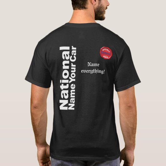 Nationale naam Uw auto T-shirt (Achterkant)