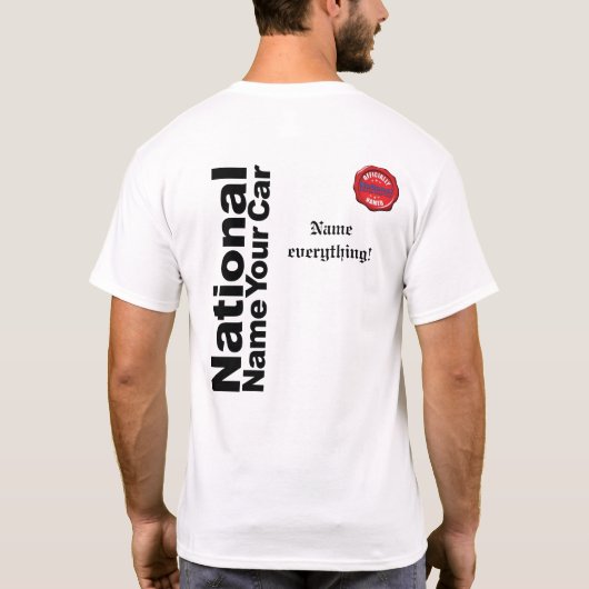 Nationale naam Uw auto T-shirt (Achterkant)